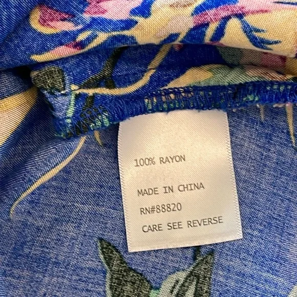 Cynthia Rowley Blue Tropical Floral Tank Top Size Small NWT - Picture 15 of 17